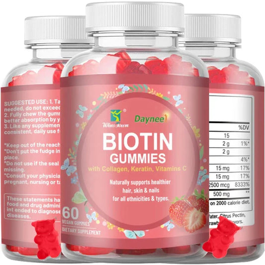 Collagen Gummies avec Biotin et Vitamine C | complément alimentaire pour la peau, les cheveux, les os